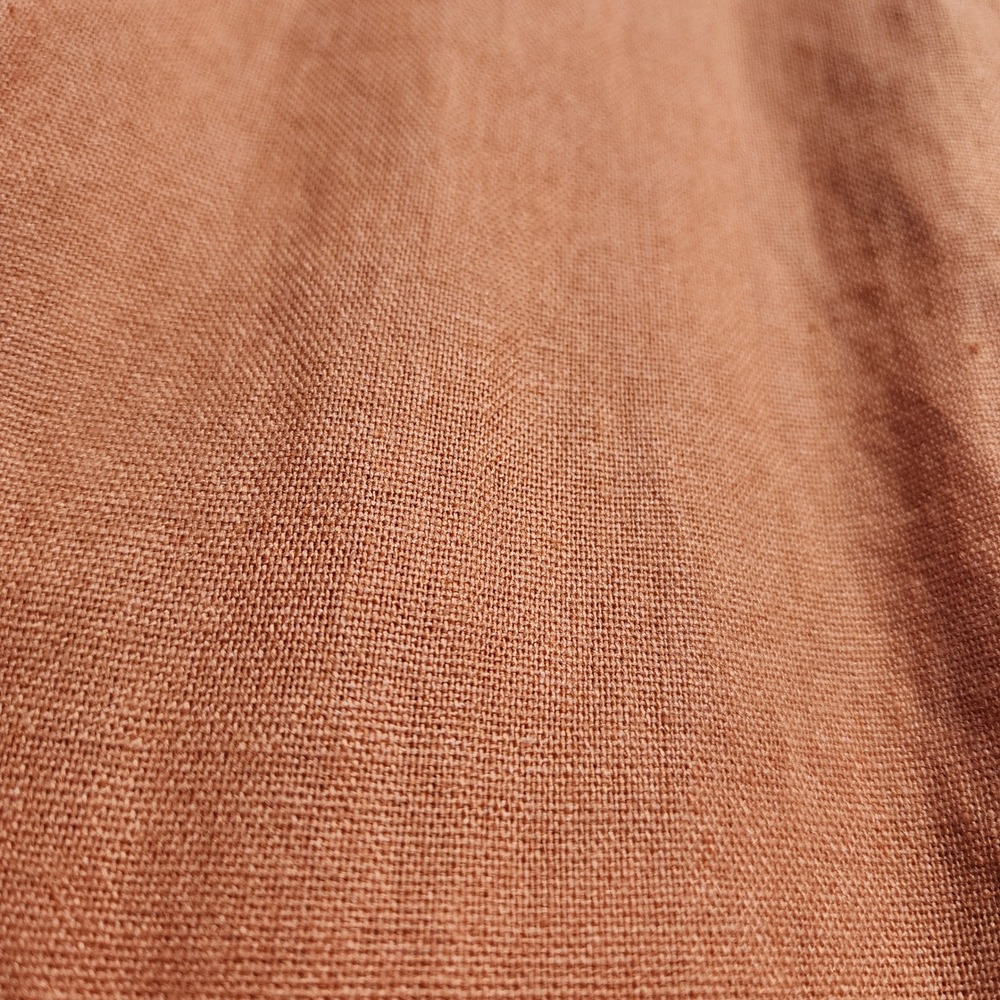 Victoria + Sophia Burnt Orange Linen Blend Tie Front Button Midi Dress Small - Picture 8 of 10